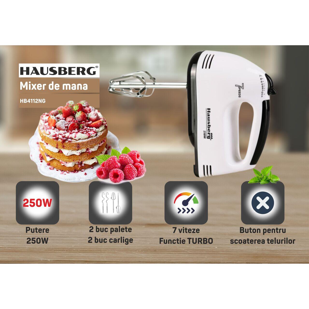 mixer-de-mana-hausberg-hb4112-negru-250-w mixer-de-mana-hausberg-hb4112-negru-250-w