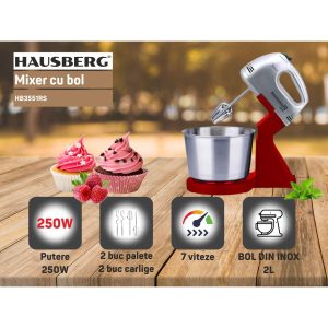 mixer-cu-bol-hausberg-hb-3551rs-7-viteze-putere-250w